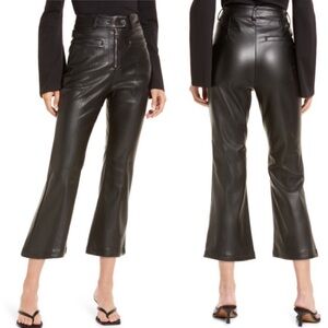 AmyLynn Nelly Faux Leather Kick Flare Crop Pants Size Medium